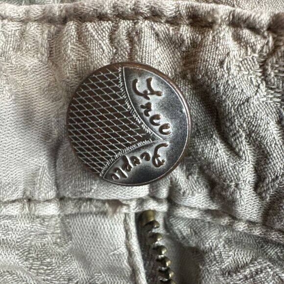 Free people Jeans Womens Floral tan waist 29 patterned Romantic Cottage Artsy - Picture 3 of 11